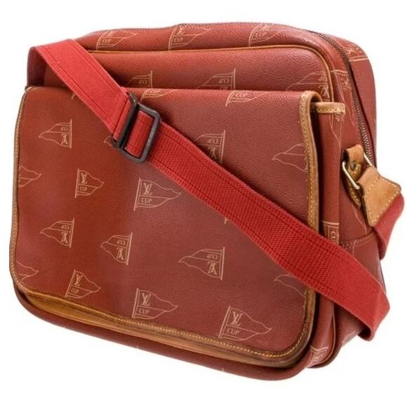 Louis Vuitton America's Cup Calvi Messenger Bag Vintage Rare '94 Rust Red Unisex - Picture 6 of 15
